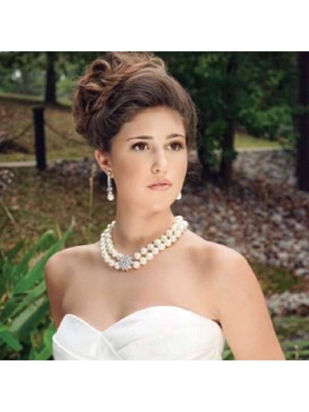 Vintage Fantasia By DeSerio Double Strand Simulated Pearl Necklace With … - Picture 12 of 15